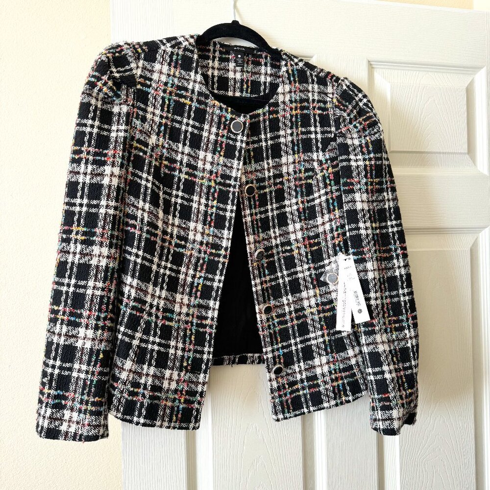 AQUA cropped Tweed Jacket / Blazer